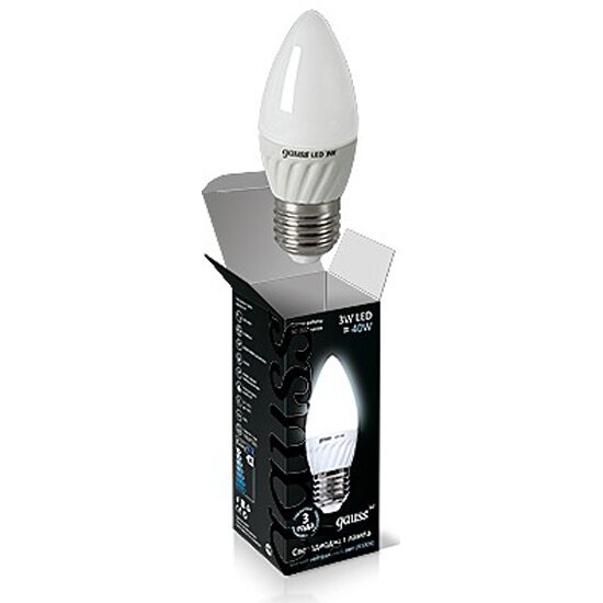 Светодиодная лампа GAUSS LED Ceramic Candle 3W E27 4100K 1/10/100