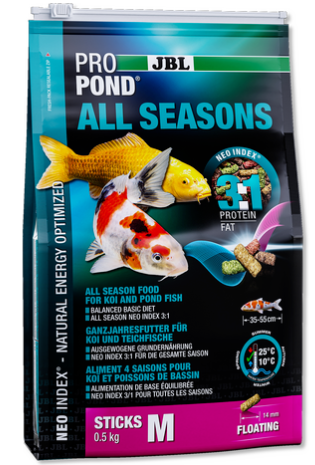 JBL ProPond All Seasons M - Всесезонный корм для средних кои и других прудовых рыб 4,3кг/24л