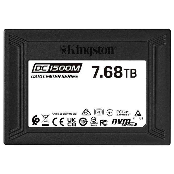 Твердотельный накопитель Kingston Enterprise SSD 7,68TB DC1500M U.2 2.5" PCIe NVMe Gen3x4 R3100/W2700MB/s 3D TLC MTBF 2М 420 000/200 000 IOPS 1DWPD (Data Center SSD for Enterprise) 3 years