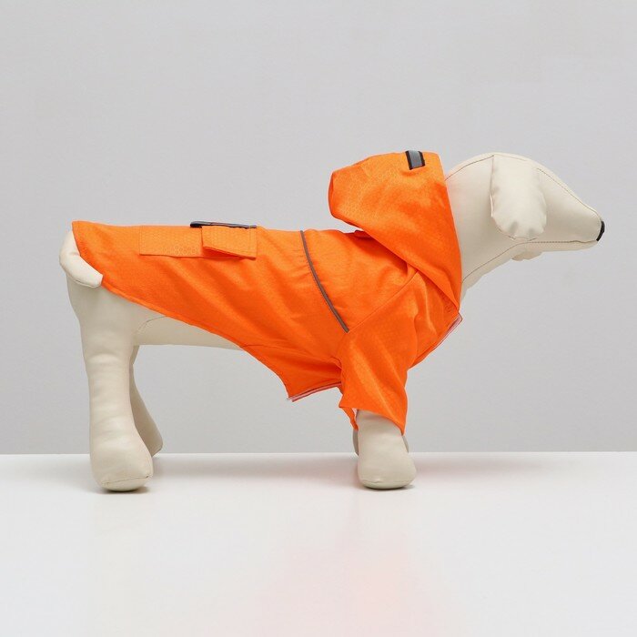 Куртка со светоотражающими полосами, размер XL, оранжевая (ДС 40, ОГ 56, ОШ 42 см) - фотография № 3