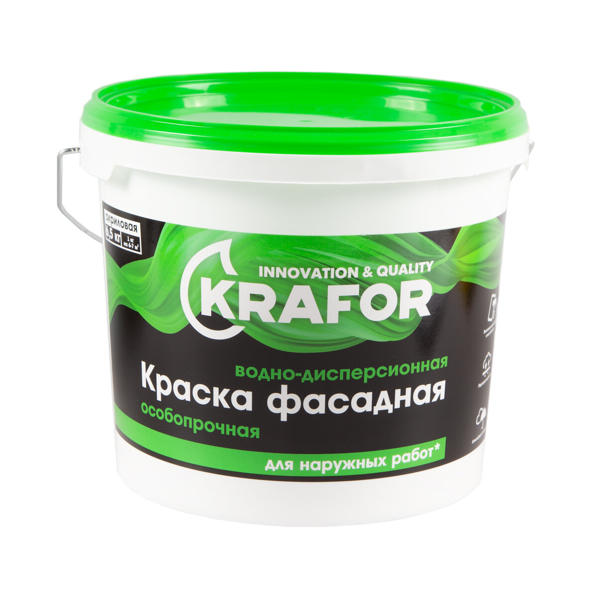 Краска водно-дисперсионная Krafor Фасадная особопрочная