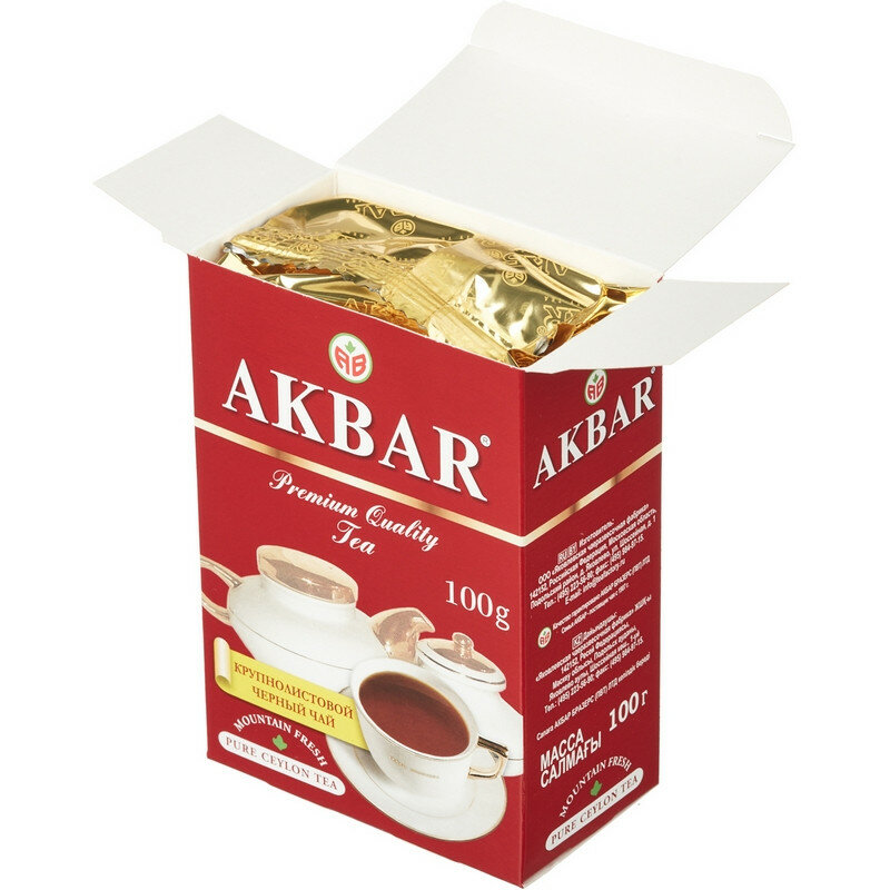 Чай Akbar Mountain Fresh листовой черный OPA, 100 г - фотография № 2