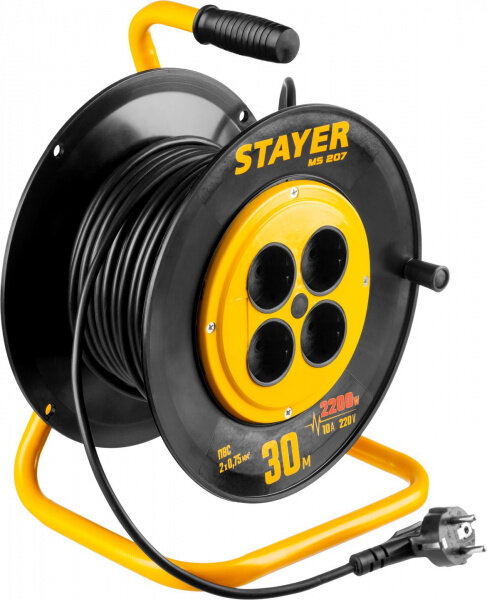 Удлинитель на катушке Stayer "MS 207", 30 м, 2200 Вт, 55073-30_z01