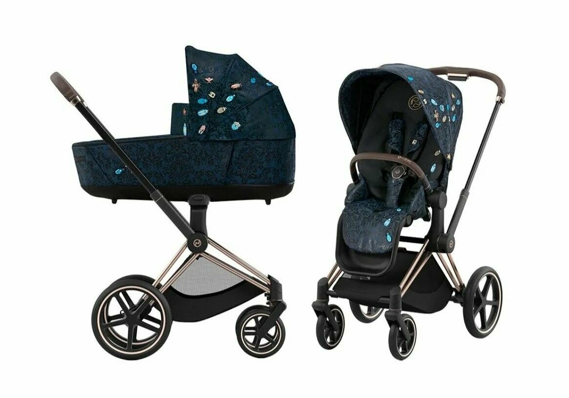Детская коляска Cybex Priam IV 2 в 1 Jewels of Nature шасси Rosegold
