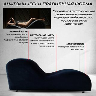 Кресло-диван для отдыха и релакса Тантра В New велюр черная - фотография № 6