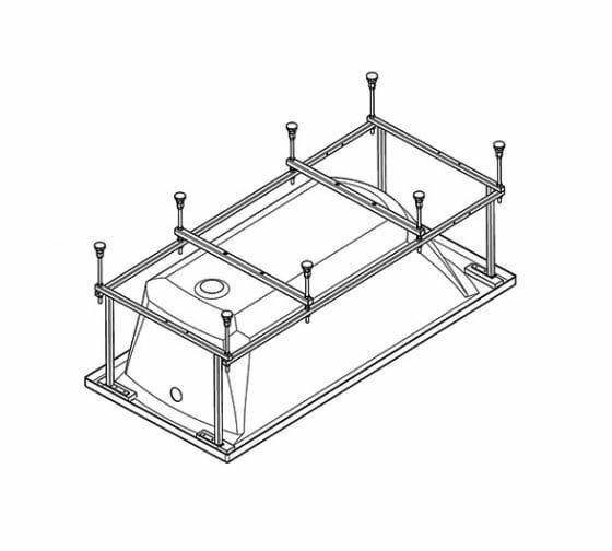 Монтажный комплект к ванне Santek акриловой прямоугольной Монако XL 160х75 (каркас слив-перелив крепления к стене крепления к фронтальной панели)