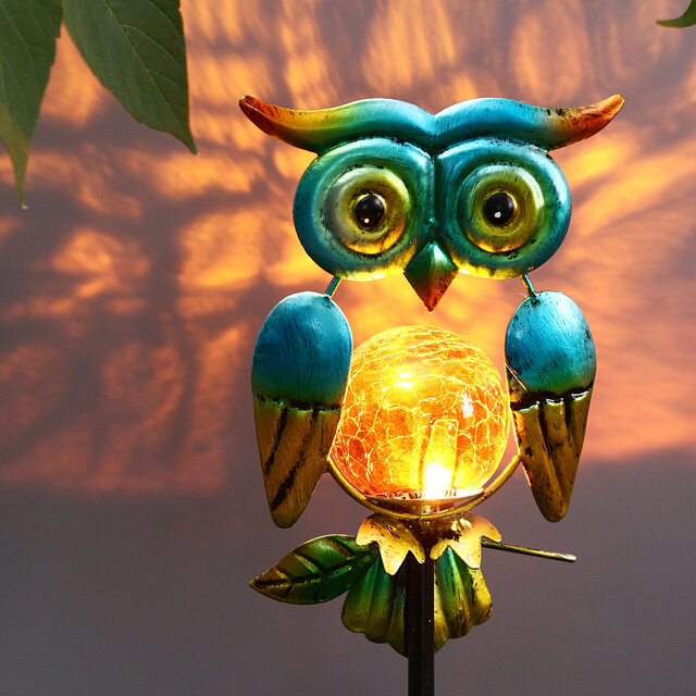 Koopman Садовый светильник на солнечной батарее Solar Owl 54 см IP44 голубой 512000700