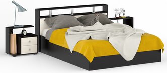 Кровать 1600 с двумя тумбочками Камелия цвет венге/дуб лоредо