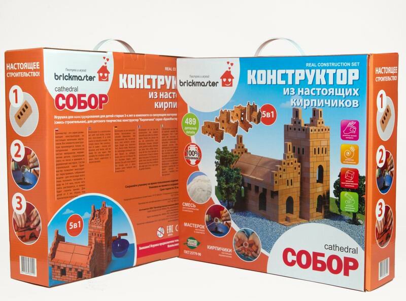 Построй и играй! Briсkmaster Конструктор "собор" из настоящих кирпичиков (488 деталей)