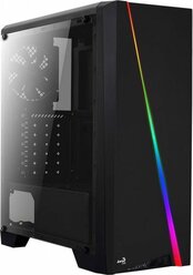 Корпус Aerocool Cylon Black (3xUSB, 2xAudio, 120 мм FAN, RGB подсветка, прозрачная стенка-акрил, Card-reader, ATX, без БП)