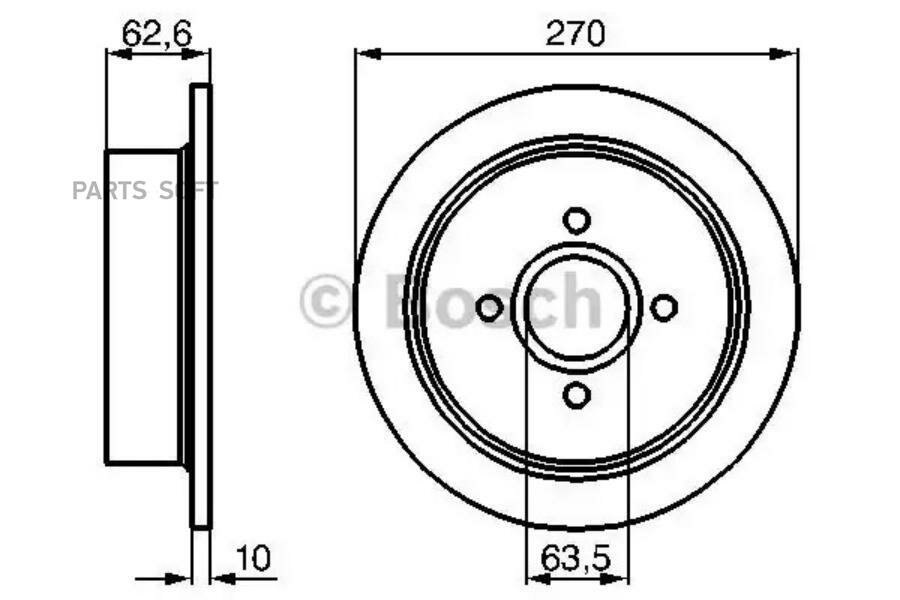 BOSCH 0986478672 0 986 478 672_диск тормозной задний!\ Ford Escort/Orion all 91-98