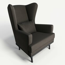 Кресло мягкое с ушами Фантазёр D-3 (коричневый) на высоких ножках, для отдыха и чтения книг. В гостиную, балкон, спальню и переговорную комнату.