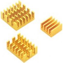 Набор радиаторов RASPBERRY ACD Gold 3 in 1 Heat Sink Set Aluminum (15x10x5мм, 14x14x6мм и 8.8x8.8x5мм) for Pi 4B комплект из 3шт