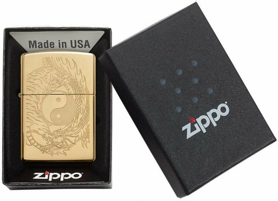 Зажигалка ZIPPO Classic с покрытием High Polish Brass, латунь/сталь, золотистая, 38x13x57 мм - фотография № 6