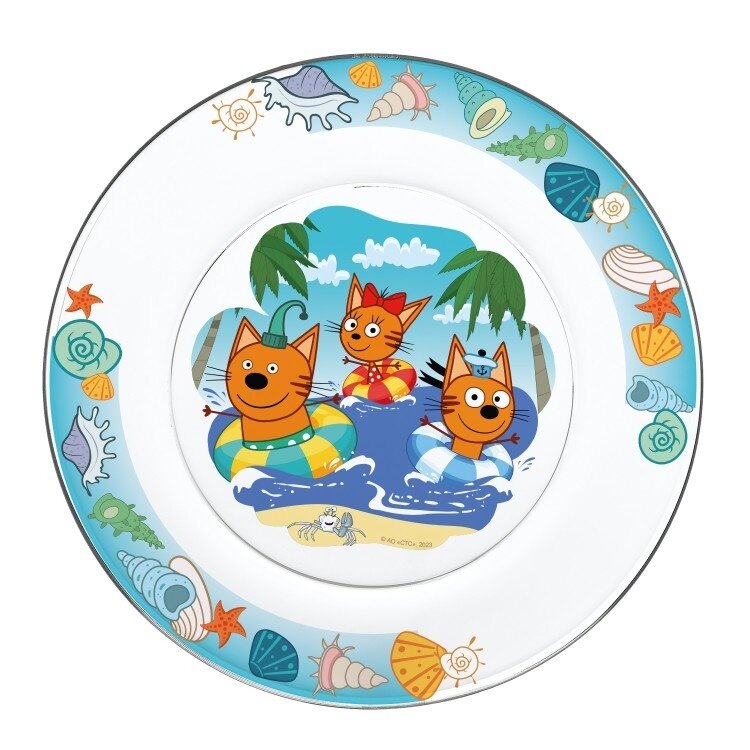 Тарелка ND Play "Три кота. Море приключений", 19,5 см, стекло (309622)