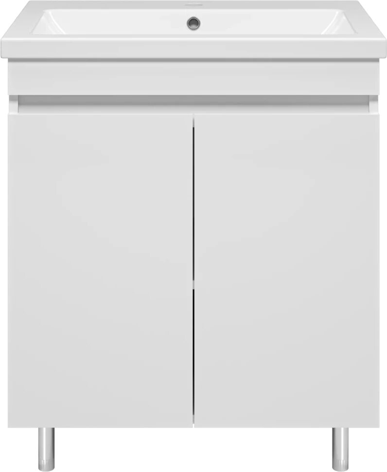 фото Тумба под раковину Misty Енисей Э-Ени01070-012 66,3 см, напольная, белый глянец/белый матовый