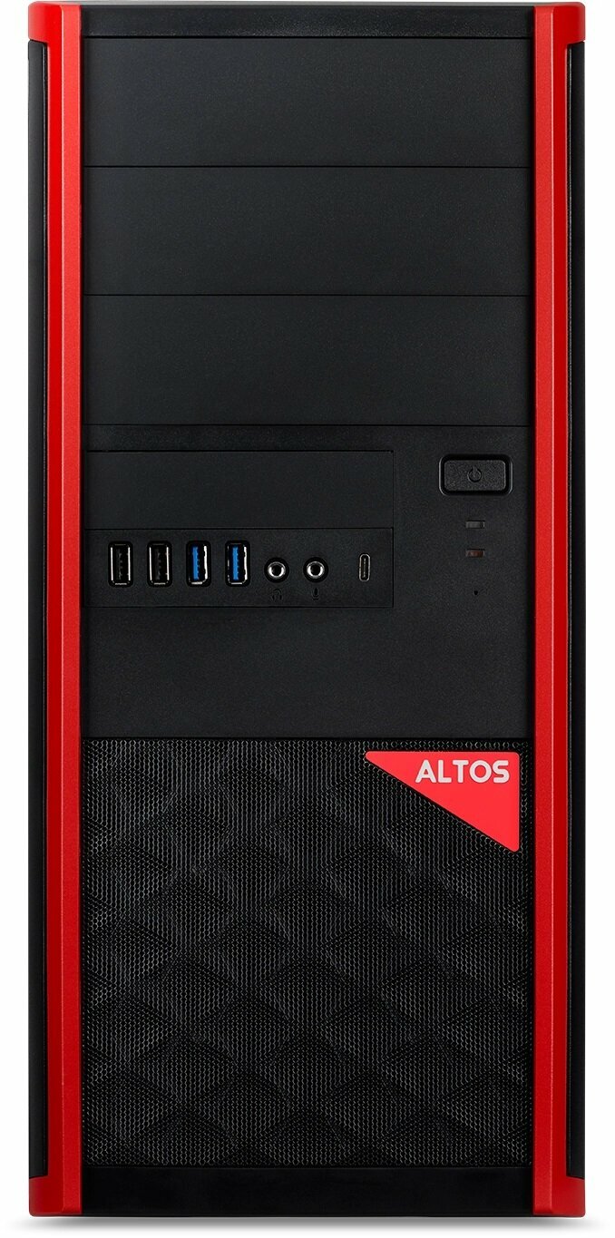 Altos P10 F7/Intel Core i5-11400 2.60GHz Hexa/8GB+256GB SSD/GF RTX3070 Blower 8GB/noOS/1Y/BLACK+RED Acer - фото №1