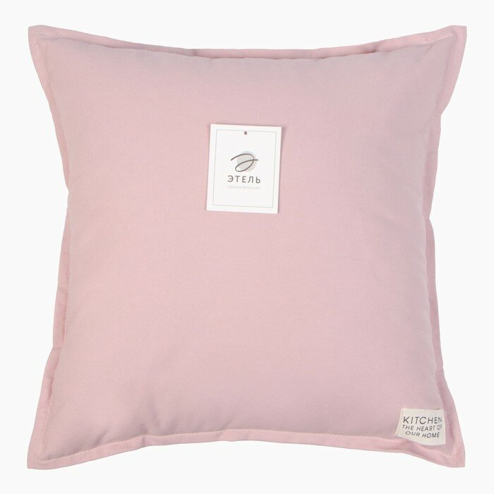 Подушка Этель, 45х45+1 см, розовый, 100% хлопок - фотография № 6