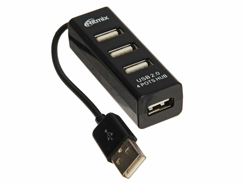 Хаб USB Ritmix CR-2402 USB 4-ports Black