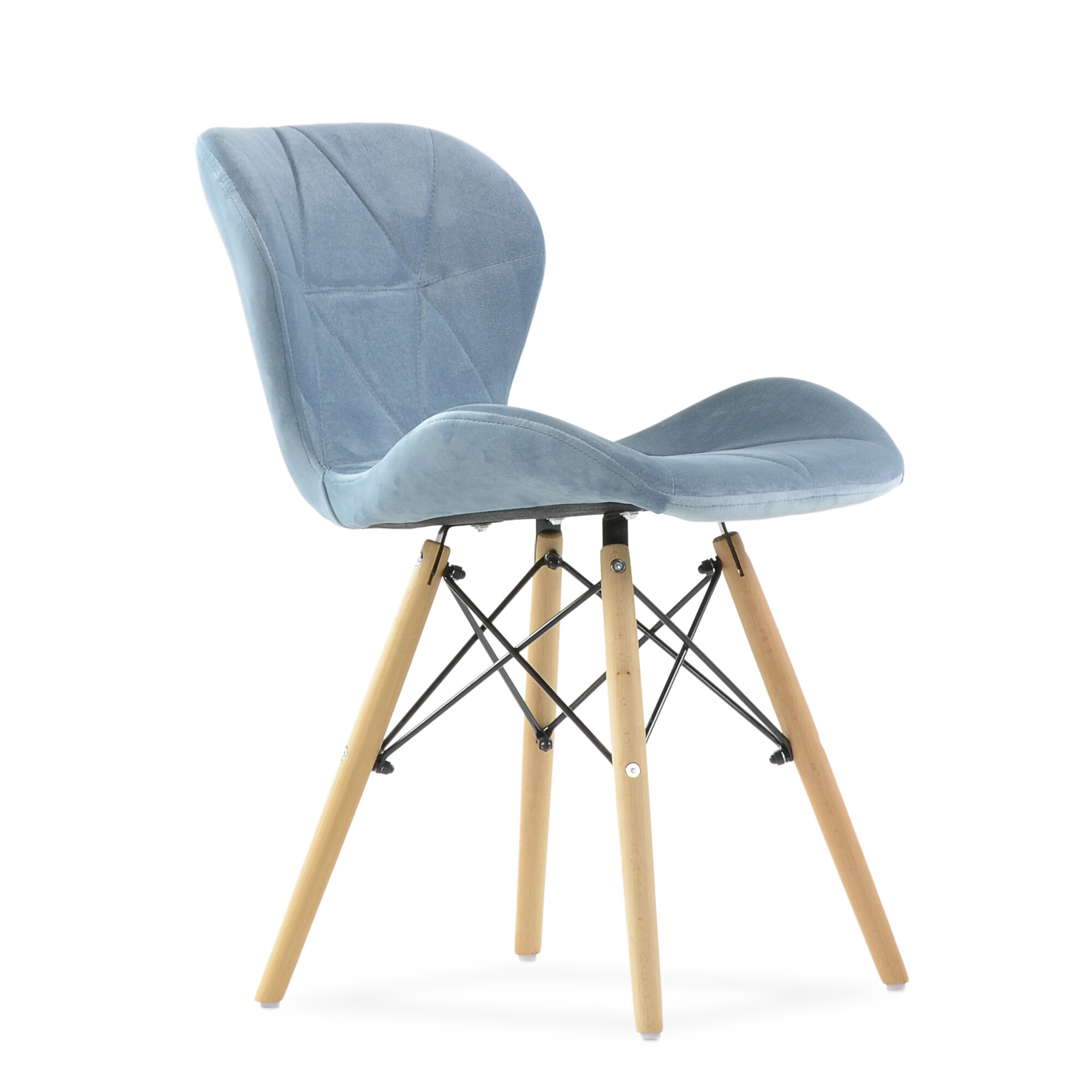 Стул Barneo N-42 Perfecto велюр серо-голубой, Eames style