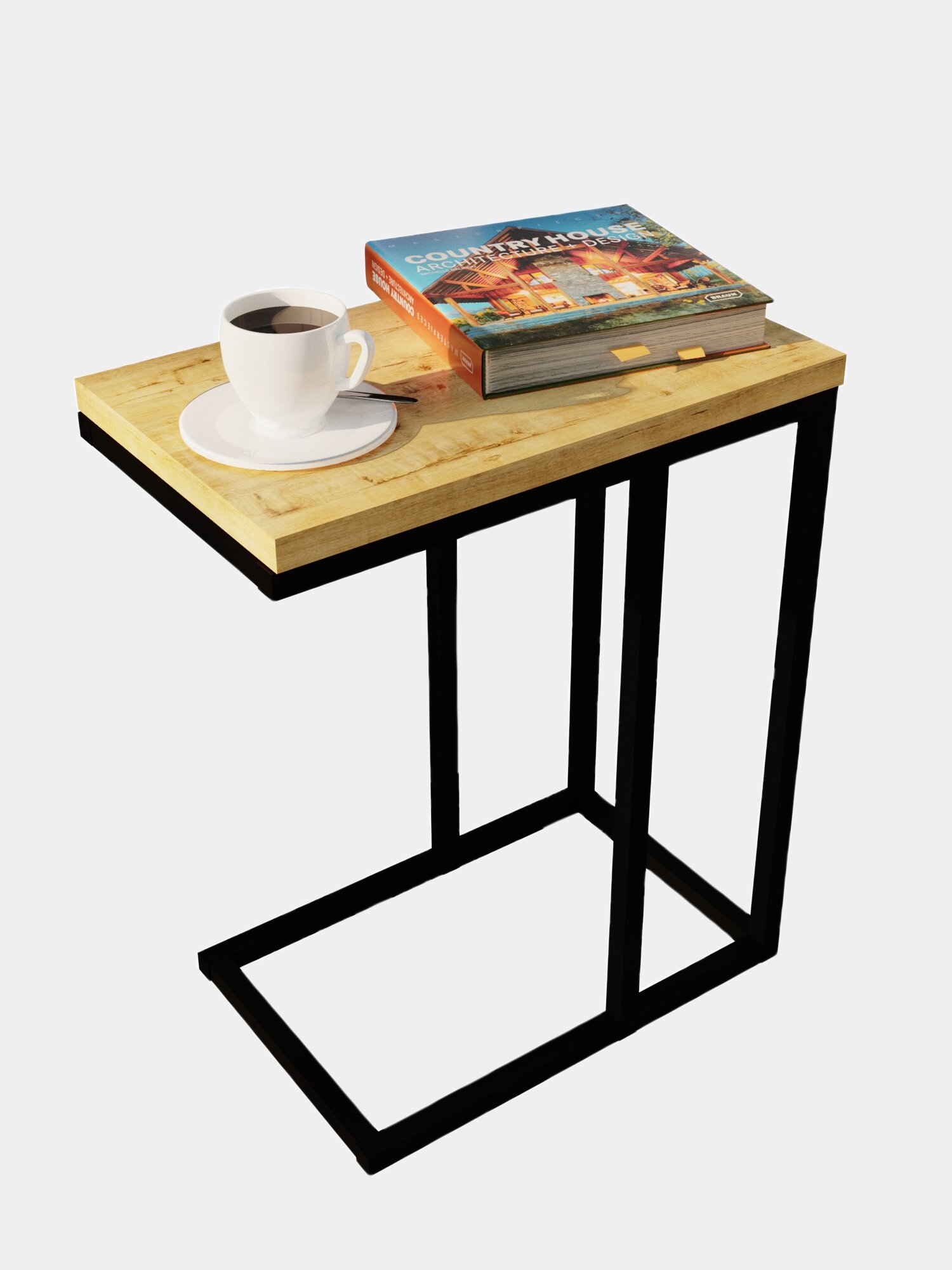Приставной столик в стиле Лофт "Chicago" 50x30х60см. Чёрный - фотография № 2