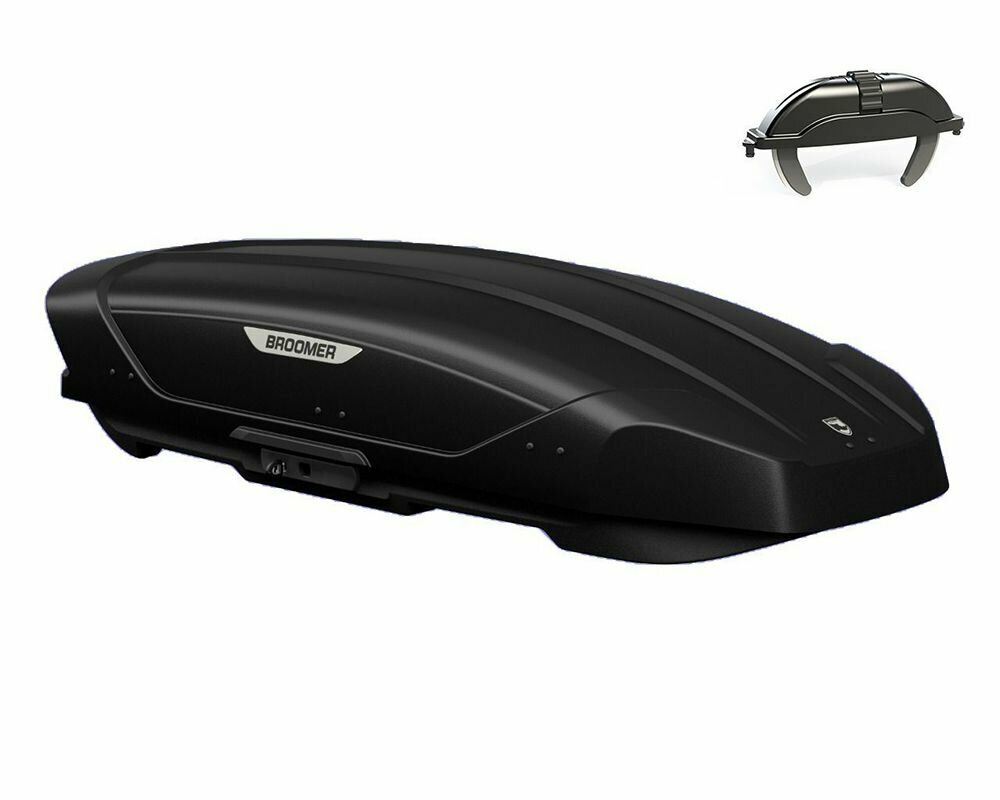 Бокс на крышу Broomer Venture L, покрытие RAPTOR, 430 л, 187х89х40, черный текстурный, крабы, арт:BR.01.999.03