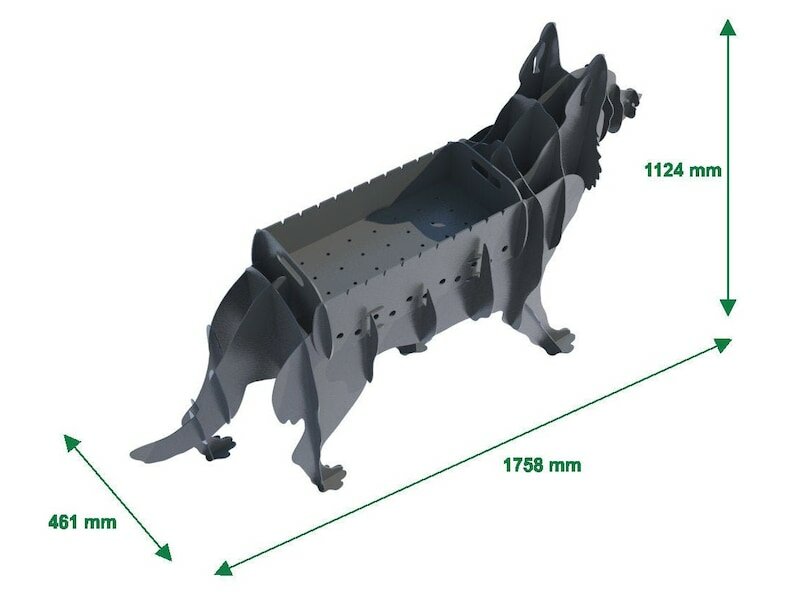 Тематический разборный мангал, Барбекю, гриль Животное Волк - огнеупорная краска - фотография № 7