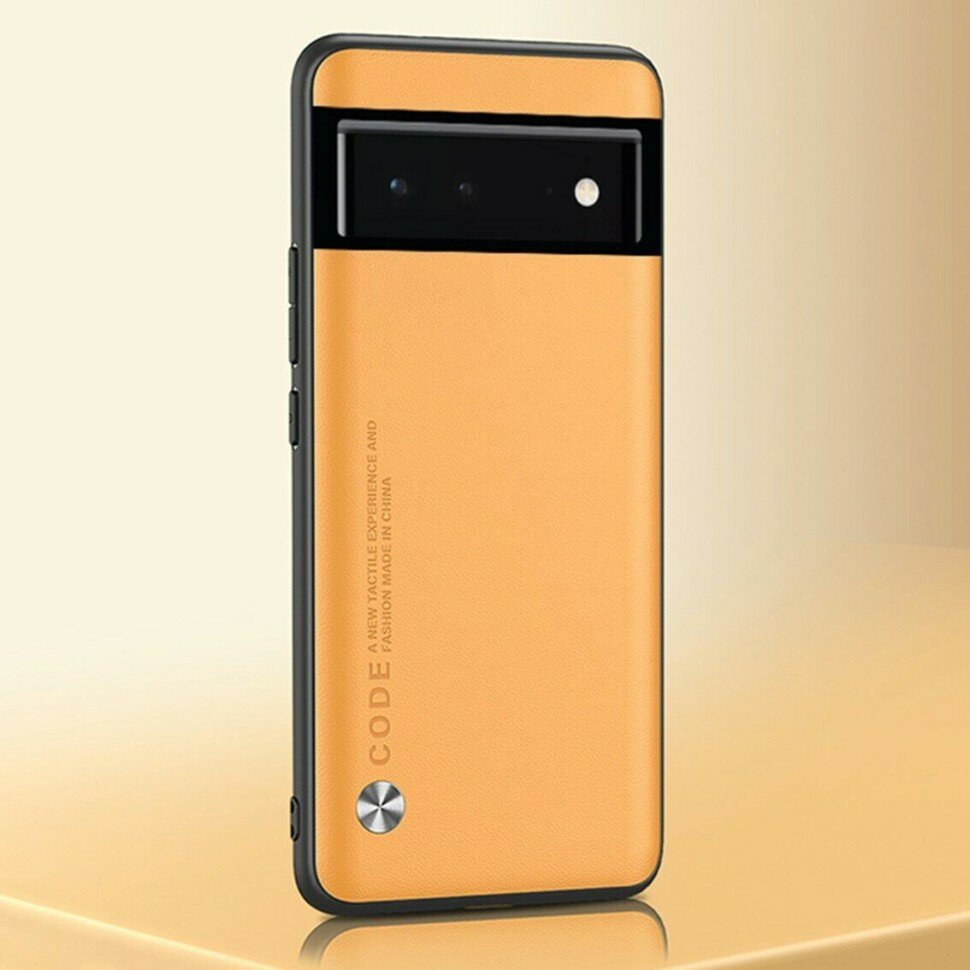 фото Чехол из искусственной кожи для Google Pixel 6a (желтый)