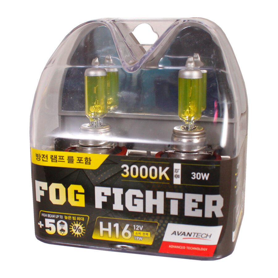 Лампа галогенная Avantech Fog Fighter H16 12V 19W 3000K, 2 шт. (блистер)