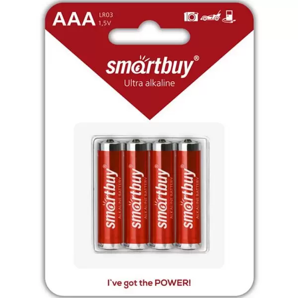 Батарейки алкалиновые AAA SmartBuy 4шт. в блистере