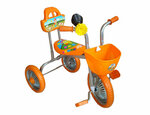 Велосипед 3-Х колесный чижик, оранжевый, С клаксоном - изображение