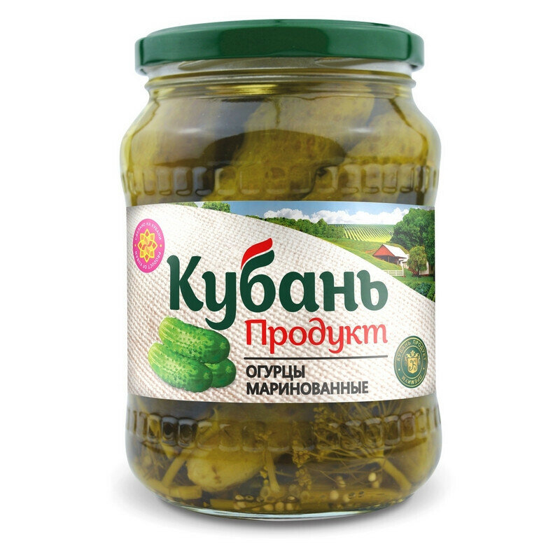 Кубань продукт Консервация Огурцы Кубань продукт маринованные, 680г