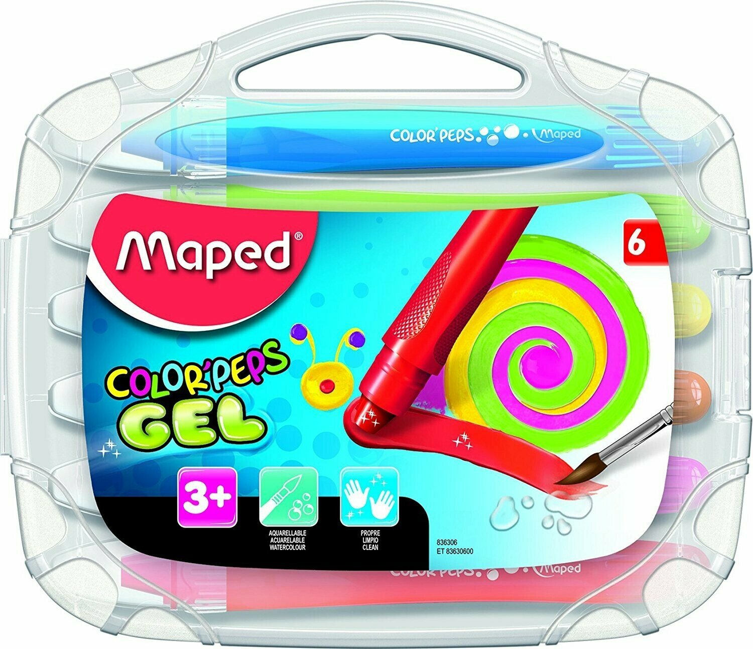 Мелки гелевые 6 цветов MAPED COLOR PEPS, пластик. футляр