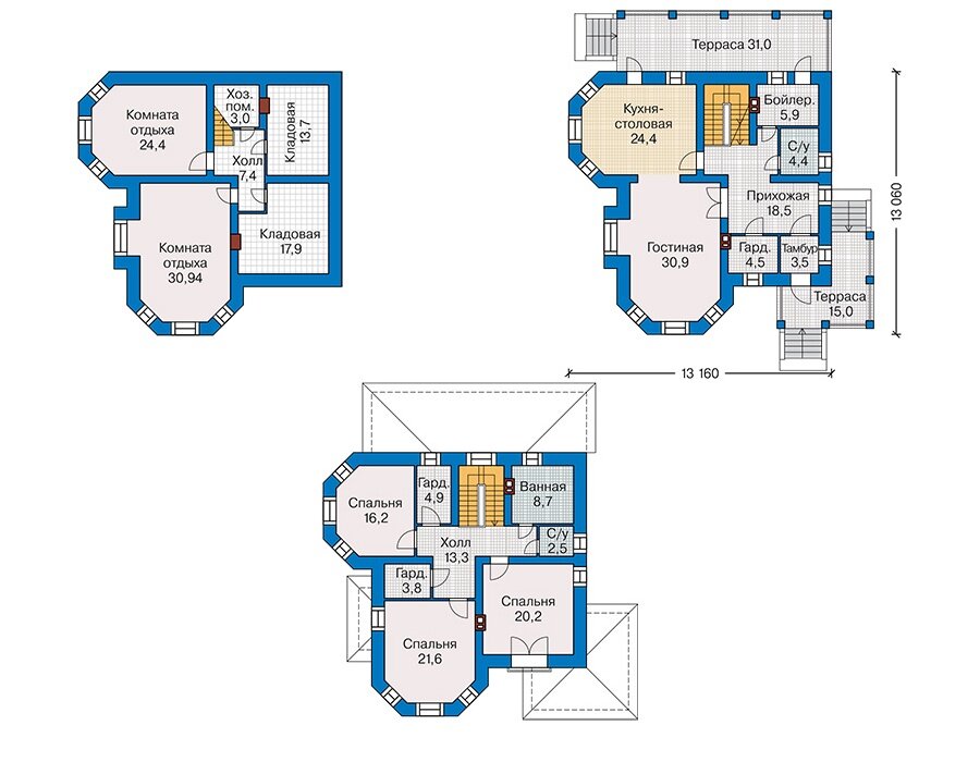 Проект дома Plans-42-49 (281 кв.м, поризованный кирпич) - фотография № 2