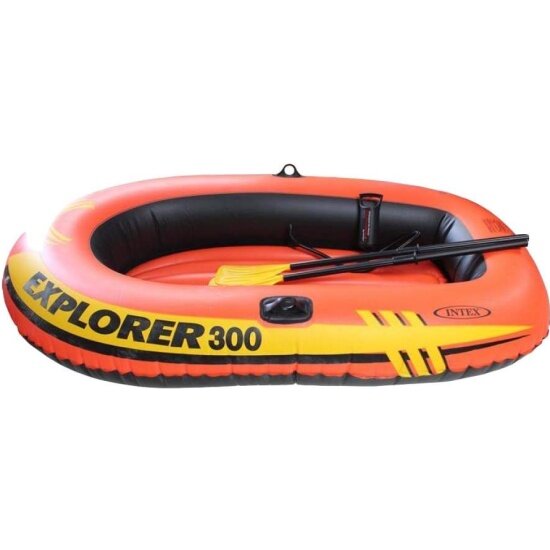 Лодка надувная Intex Explorer 300 Set, 211 х 117 см + ручной насос, пластиковые весла