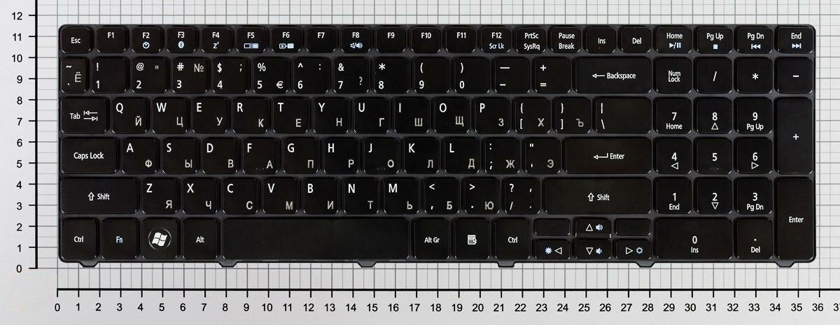 Клавиатура для ноутбука Acer Aspire 7736G, Чёрная, Матовая — фото 4