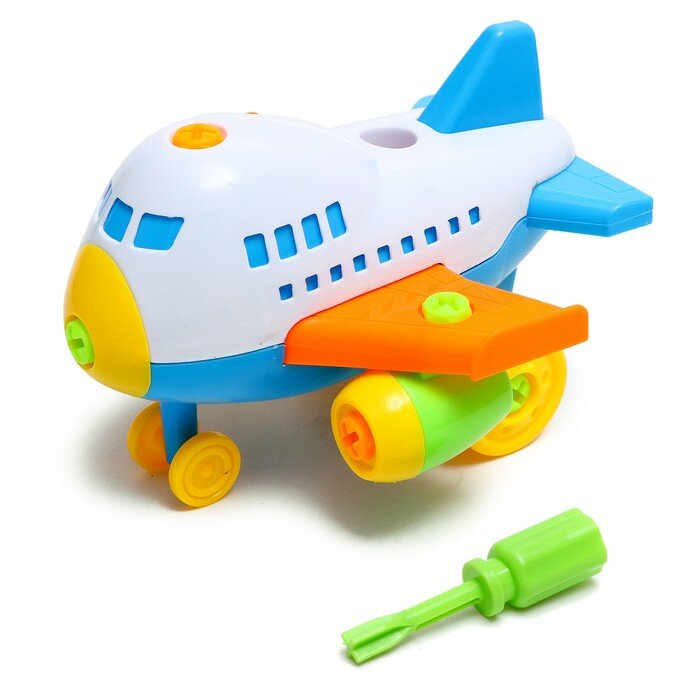 Конструктор винтовой «Самолётик», с отвёрткой, микс, 14 деталей, 8 болтов