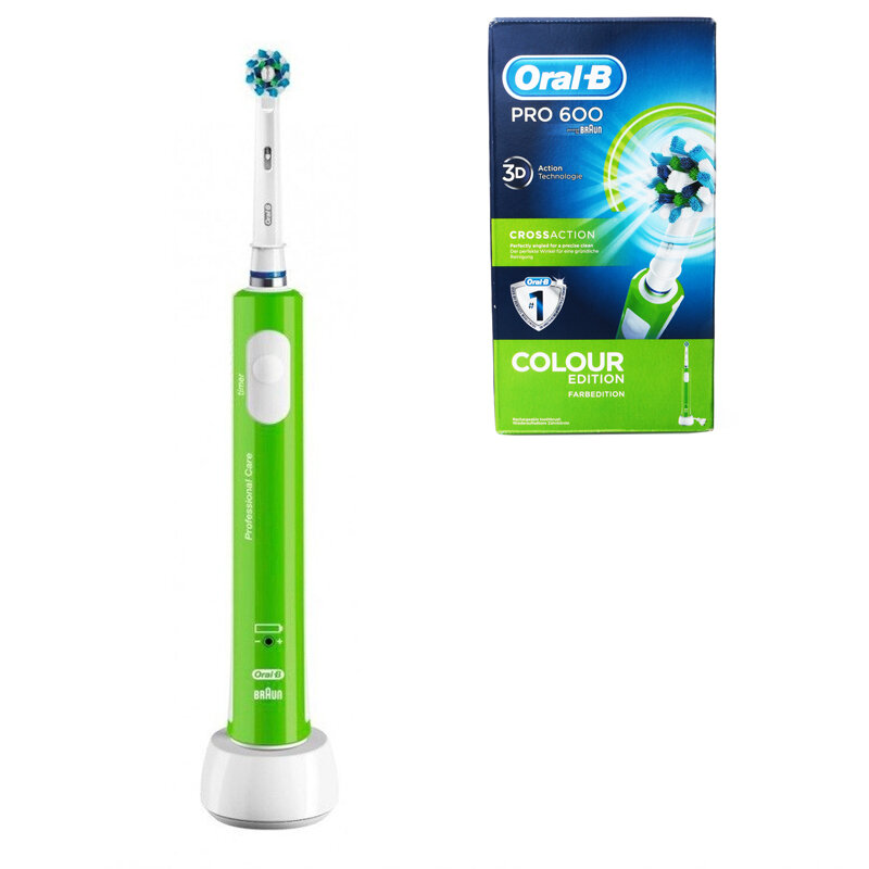 Электрическая зубная щетка Oral-B Cross Action 600 Салатовая