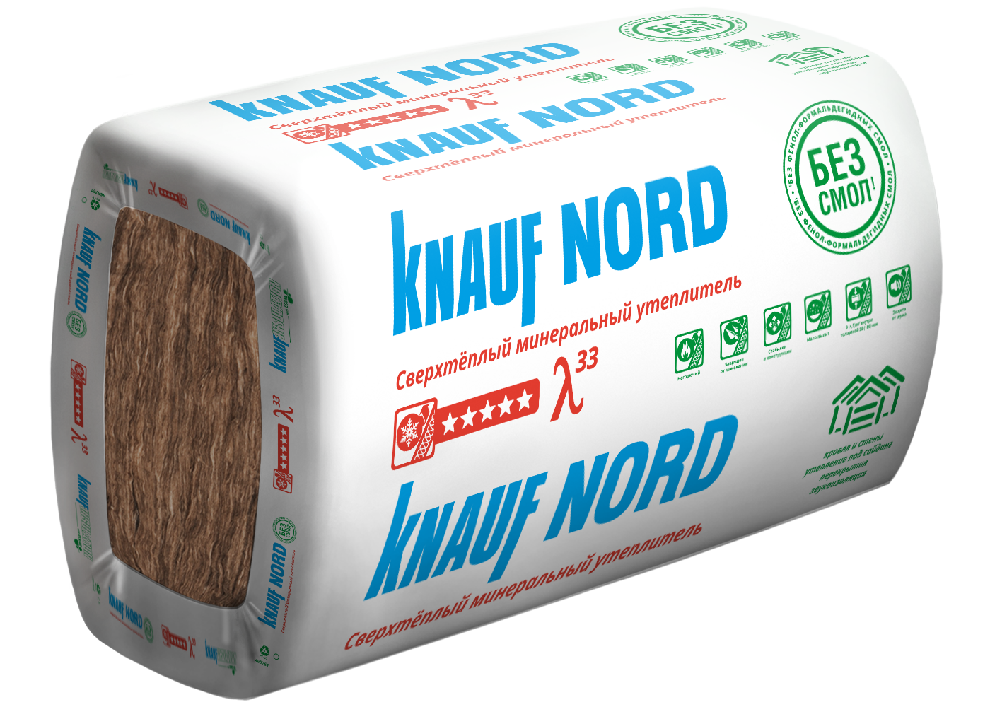 Утеплитель KNAUF NORD 1250x600x100, 4,5 м2 / 6 плит - фотография № 1