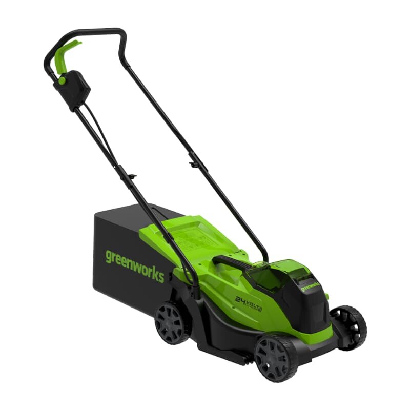 Газонокосилка аккумуляторная Greenworks Арт. 2516107UA 24V 33 см бесщеточная с 1хАКБ 2Ач и ЗУ