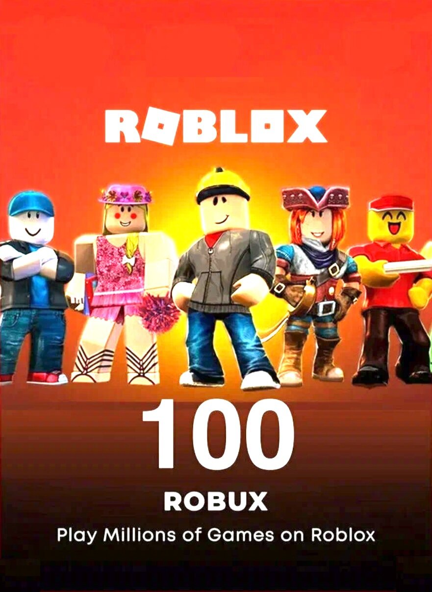 Пополнение счета Roblox на 100 Robux / Код активации Робуксы / Подарочная карта Роблокс / Gift Card (Россия) Все страны