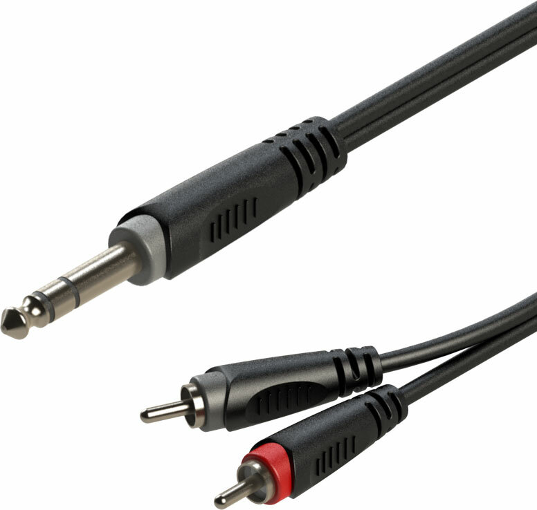 ROXTONE RAYC110/3 Аудио-кабель D:4x8mm. 2x1x0 14mm2 Экр90% (6 3mm Stereo Jack 2 x RCA) 3м