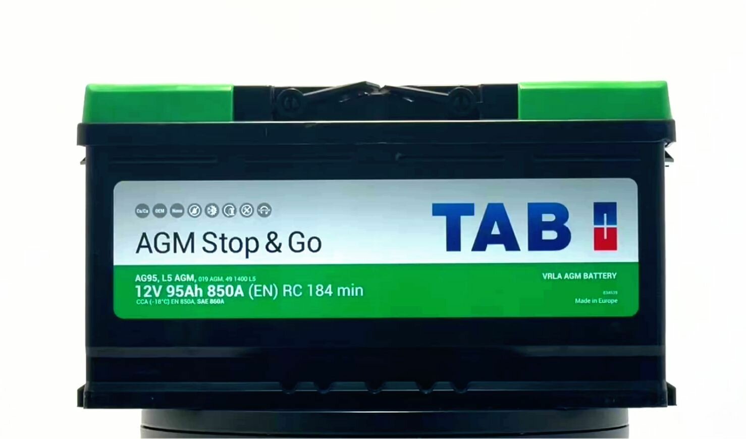 Автомобильный аккумулятор TAB AGM Stop&Go 6СТ-95.(0) Обратная полярность