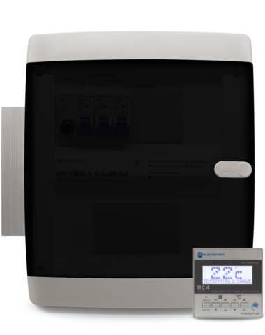 Модуль-шкаф автоматики вентиляции OPTIBOX A E-6.4S/X (c пультом для 1 и 2 ф. нагрев. для управления вентилятором через внешнее устройство)