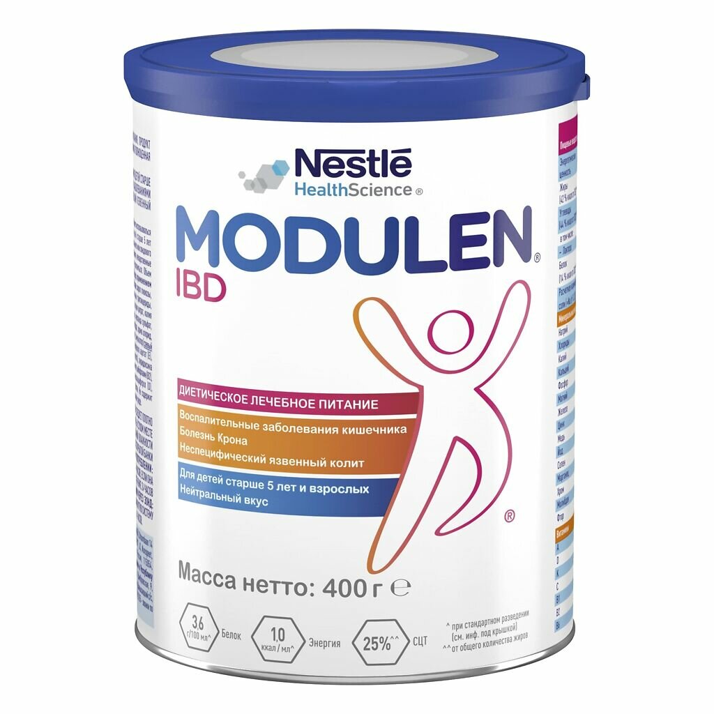 Modulen IBD (Модулен АйБиДи) лечебная смесь при болезни Крона и ВЗК для детей с 5 лет и взрослых, 400 г 1 шт