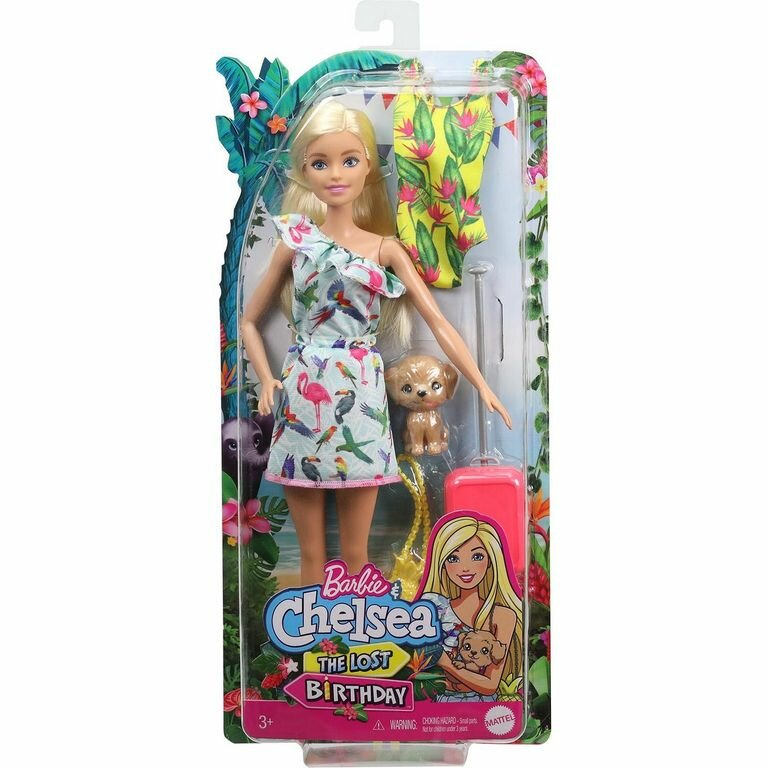 Игровой набор Barbie Блондинка в платье с питомцем и аксессуарами из серии «Приключения Барби в доме мечты» - фото №1