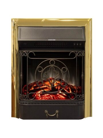 Электрокамин Real Flame Andrea Corner WT-F513 с очагом Majestic Lux Brass - фотография № 4