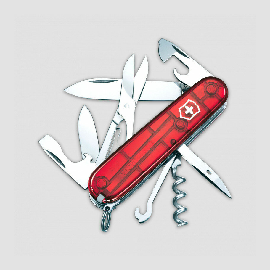 Нож швейцарский многофункциональный складной Victorinox «Climber» 14 функций, длина клинка: 7.0 см 1.3703.TV