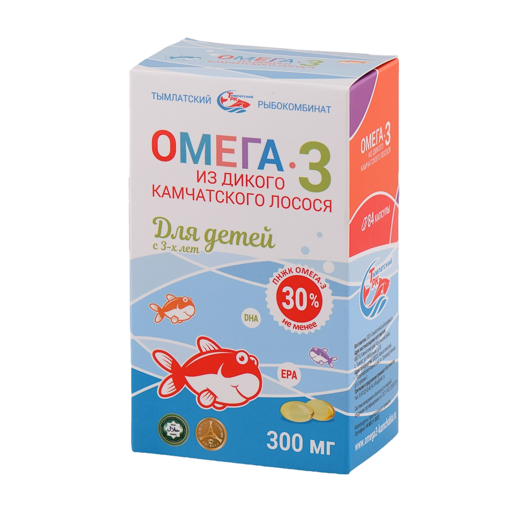 Омега-3 из дикого камчатского лосося для детей с трех лет 300 мг 84 капсул в блистерах