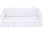 Чехол на трехместный диван универсальный с оборкой, цвет Белый - изображение
